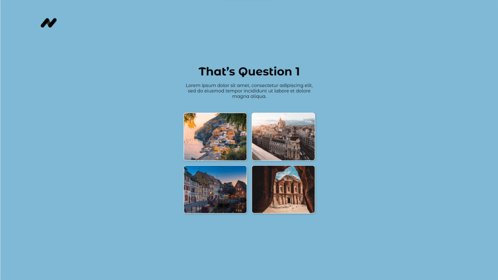 Simple quiz with image answers template by Dot.vu