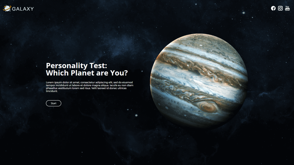 Personality quiz ideas: Planets Personality Test template by Dot.vu