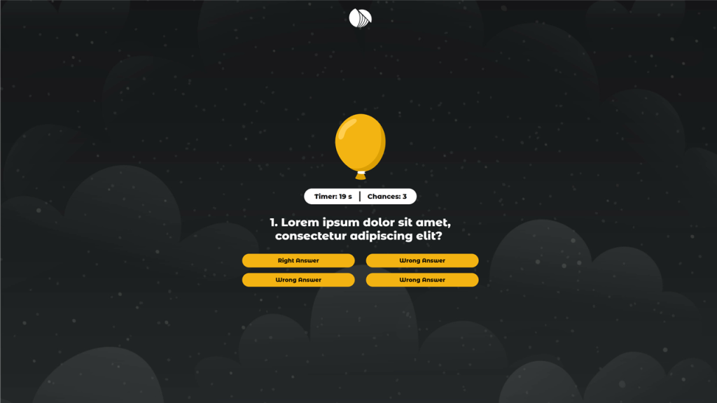 Balloon Pop Interactive Quiz template by Dot.vu