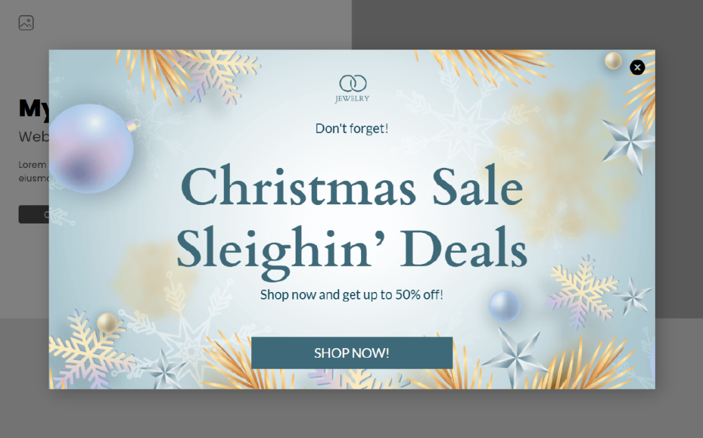 Christmas Sale Popup Template by Dot.vu