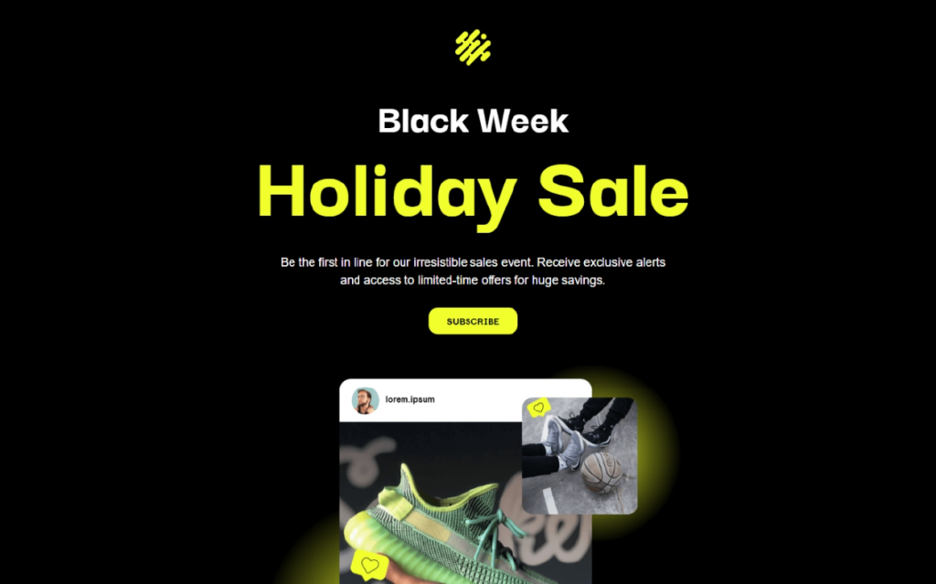 Black Week Holiday Sales Calendar template by Dot.vu