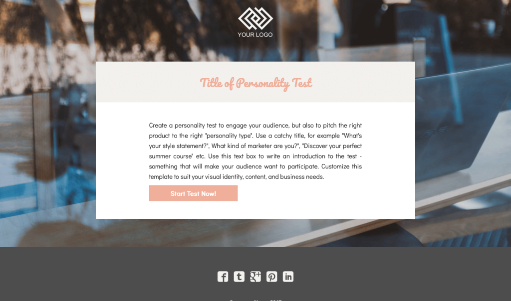 Personality test with Contest Opt-In Template by Dot.vu - new year marketing campaigns