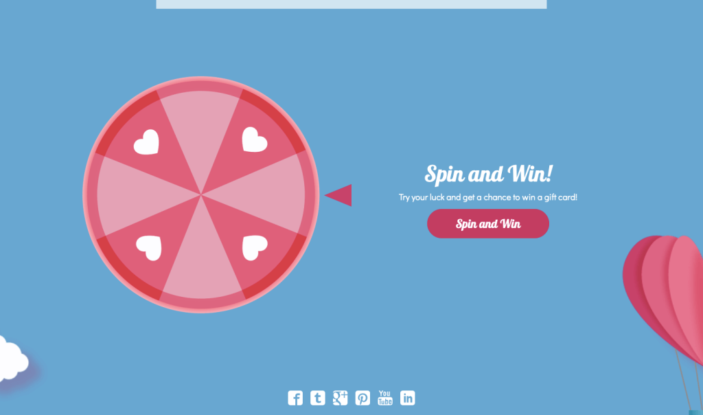 valentine's day content ideas spin the wheel template by dot.vu
