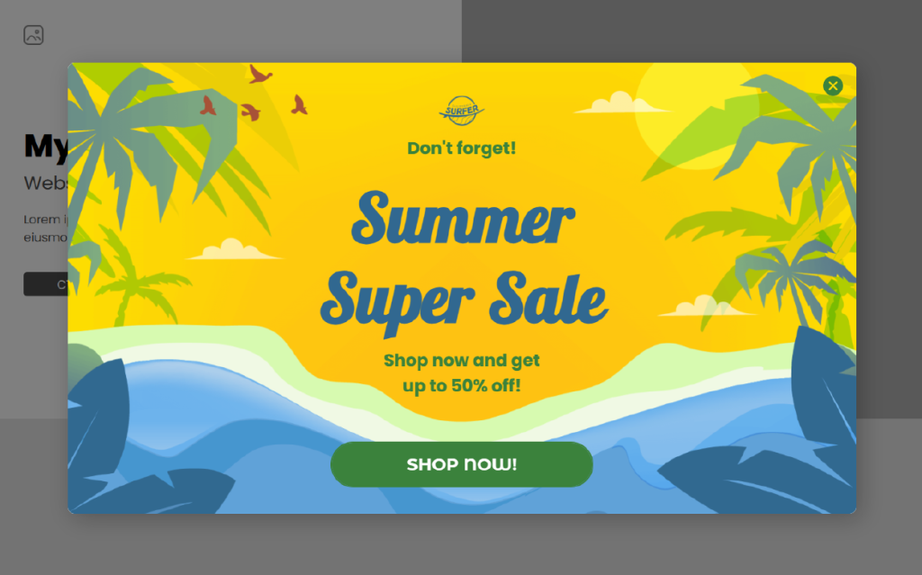 Summer Campaign Idea - Interactive Popup Template