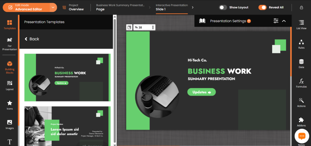 Advanced editor by Dot.vu