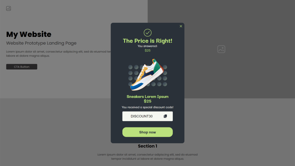 Website Personalization using Interactive Popups