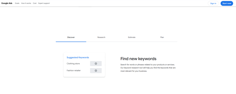 Google Keyword Planner - Content Marketing Tool