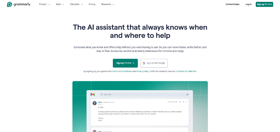 GrammarlyGO (AI Writing Assistant)