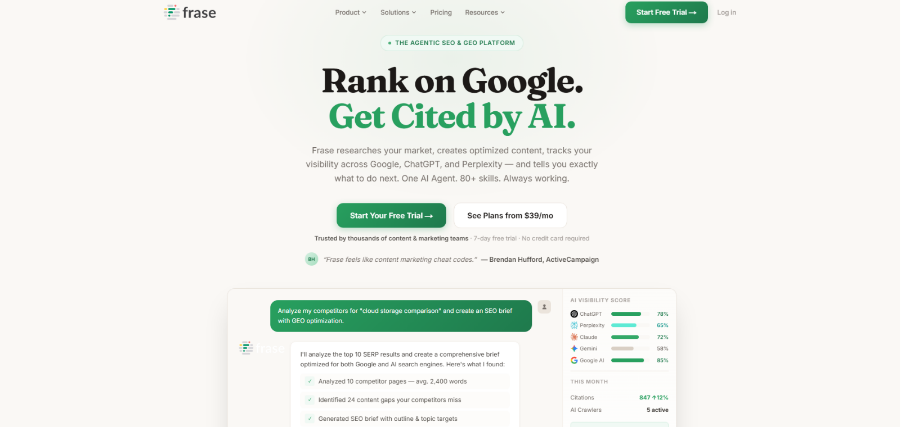 Frase (AI Research & Content Briefs)