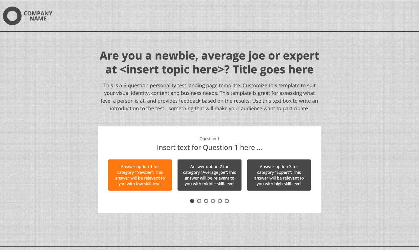 Digital Marketing for Tech Companies: Level Assessment Personality Test